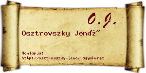 Osztrovszky Jenő névjegykártya