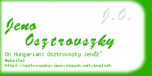 jeno osztrovszky business card